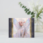 美しい妖精の女性ファンタジーアート ポストカード (スタンド正面)