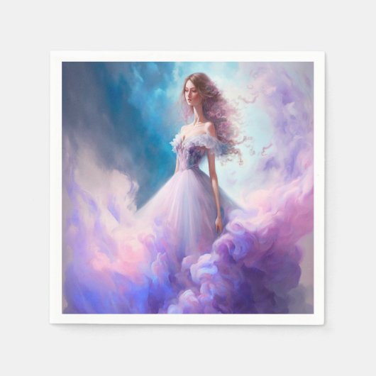美しい妖精の女性。 スタンダードカクテルナプキン (正面)