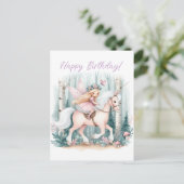 美しい妖精の少女が魔法の森を駆ける ポストカード (スタンド正面)