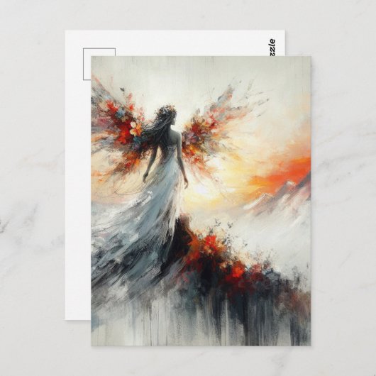 美しい妖精の山のファンタジー ポストカード (正面/裏面)