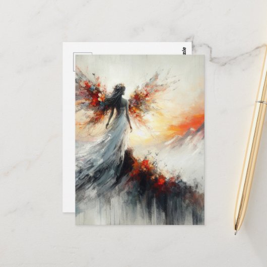 美しい妖精の山のファンタジー ポストカード (正面/裏面インサイチュ)