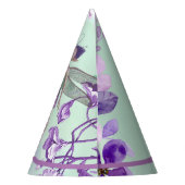 美しい妖精の水色パープルモノグラム名 パーティーハット (裏面)