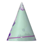 美しい妖精の水色パープルモノグラム名 パーティーハット (左)