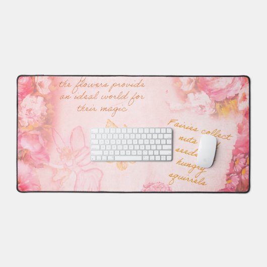 美しい妖精の花と蝶 デスクマット (キーボード&マウス)