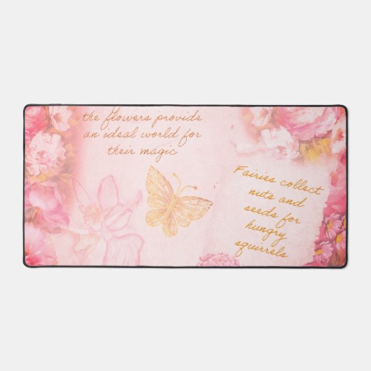 美しい妖精の花と蝶 デスクマット (正面)
