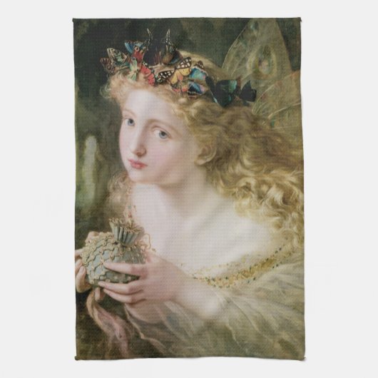 美しい妖精の蝶ソフィー・アンダーソン キッチンタオル (縦)