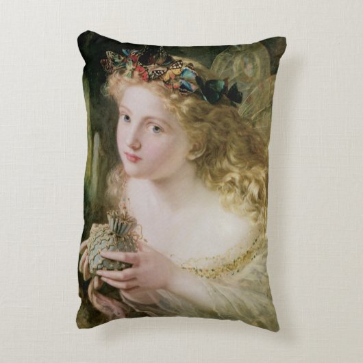 美しい妖精の蝶、ヴィンテージのビクトリア時代の人の芸術 アクセントクッション (裏面(縦))