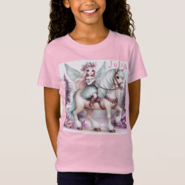 美しい妖精の馬乗りデザイン Tシャツ