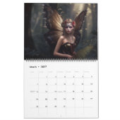美しい妖精ファンタジー神秘的な魔法テンプレート カレンダー (3月 2027)
