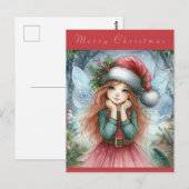 美しい妖精 メリークリスマス ポストカード (正面/裏面)