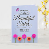 美しい妹の誕生日 カード (黄色い花)