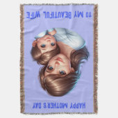 美しい妻に幸せな母の日 | スローブランケット (正面縦)