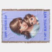 美しい妻に幸せな母の日 | スローブランケット (正面)