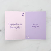 美しい妻の紫と黄色の誕生日写真 カード (内部)