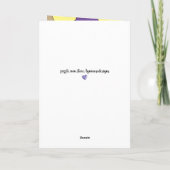 美しい妻の記念日パープル·ラスティック カード (裏面)