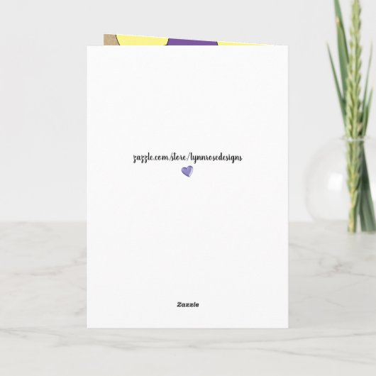 美しい妻の記念日パープル·ラスティック カード (裏面)