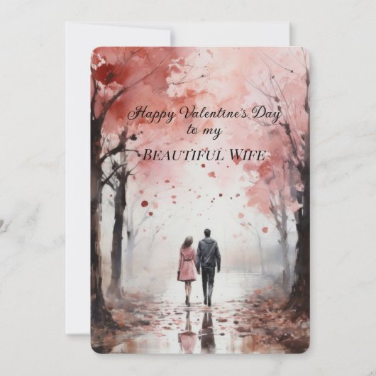 美しい妻へのバレンタインデーのメッセージ シーズンカード (正面)