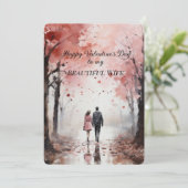 美しい妻へのバレンタインデーのメッセージ シーズンカード (スタンド正面)