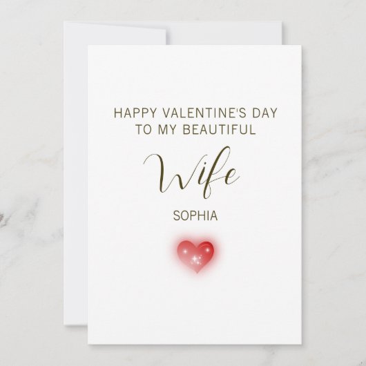 美しい妻へのバレンタインデーのメッセージ シーズンカード (正面)