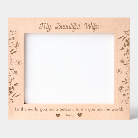 美しい妻カスタムへの写真彫刻されたフレーム レーザー彫刻フレーム (正面)