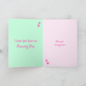 美しい妻ピンクと黒の誕生日写真 カード (内部)