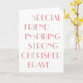 美しい姉妹のピンクの折句の詩のタイポグラフィ カード (黄色い花)