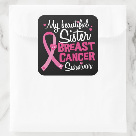 美しい姉妹乳がん生存者の兄 スクエアシール (バッグ)