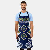 美しい姿部族ウクライナの幾何学民族 エプロン (着用した状態)