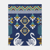 美しい姿部族ウクライナの幾何学民族 フリースブランケット (正面)