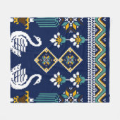 美しい姿部族ウクライナの幾何学民族 フリースブランケット (正面(横))