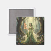 美しい威厳があるペリドットの妖精 マグネット (正面/裏面)