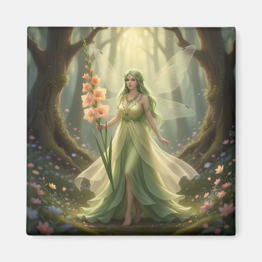 美しい威厳があるペリドットの妖精 マグネット (正面)