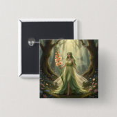 美しい威厳があるペリドットの妖精 缶バッジ (正面&裏面)