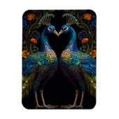 美しい威厳のある孔雀のカップル マグネット (縦)