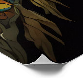 美しい威厳のある孔雀カップルのクッション ポスター (角)