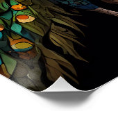 美しい威厳のある孔雀カップルのクッション ポスター (コーナー)