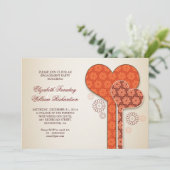 美しい婚約パーティ招待状 招待状 (スタンド正面)