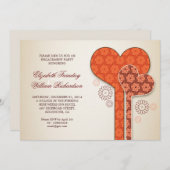 美しい婚約パーティ招待状 招待状 (正面/裏面)