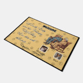 美しい婦人とぶつぶつ言う老人が ドアマット (アングル)