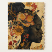 美しい婦人と花のイラストレーション プランナー手帳 (裏面)