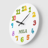美しい子供用の時計に名前を付けて ラージ壁時計 (傾斜)