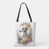 美しい子犬と白い鞭毛犬 トートバッグ (裏面)
