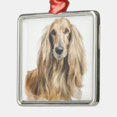 美しい子犬 アフガン・ハウンド メタルオーナメント (左)
