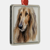 美しい子犬　アフガン・ハウンド メタルオーナメント (右)