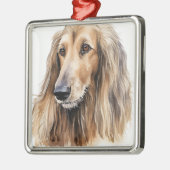 美しい子犬　アフガン・ハウンド メタルオーナメント (左)