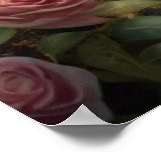 美しい子猫のバラガーデン(シャビーシック) ポスター (角)