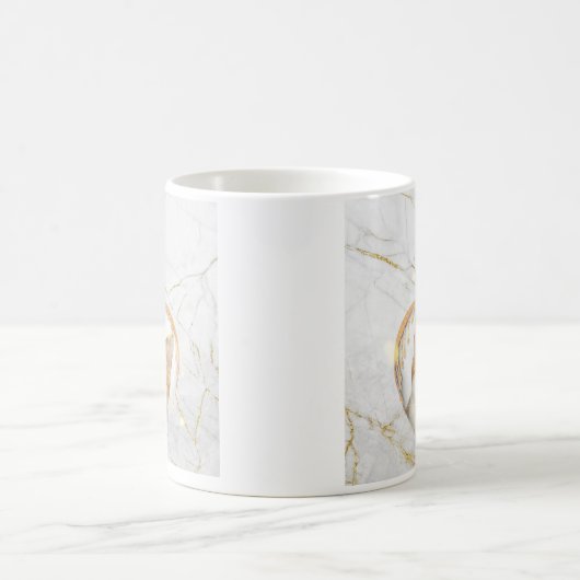 美しい子猫ハートオーナメント大理石コーヒーマグ コーヒーマグカップ (中央)