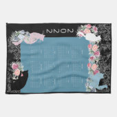 美しい子猫バラガーデン2022カレンダータオル キッチンタオル (横)