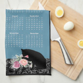 美しい子猫バラガーデン2023カレンダータオル キッチンタオル (四つ折り)