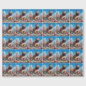 美しい子豚フランスのブルドッグ&フラワー ラッピングペーパー (フラット)